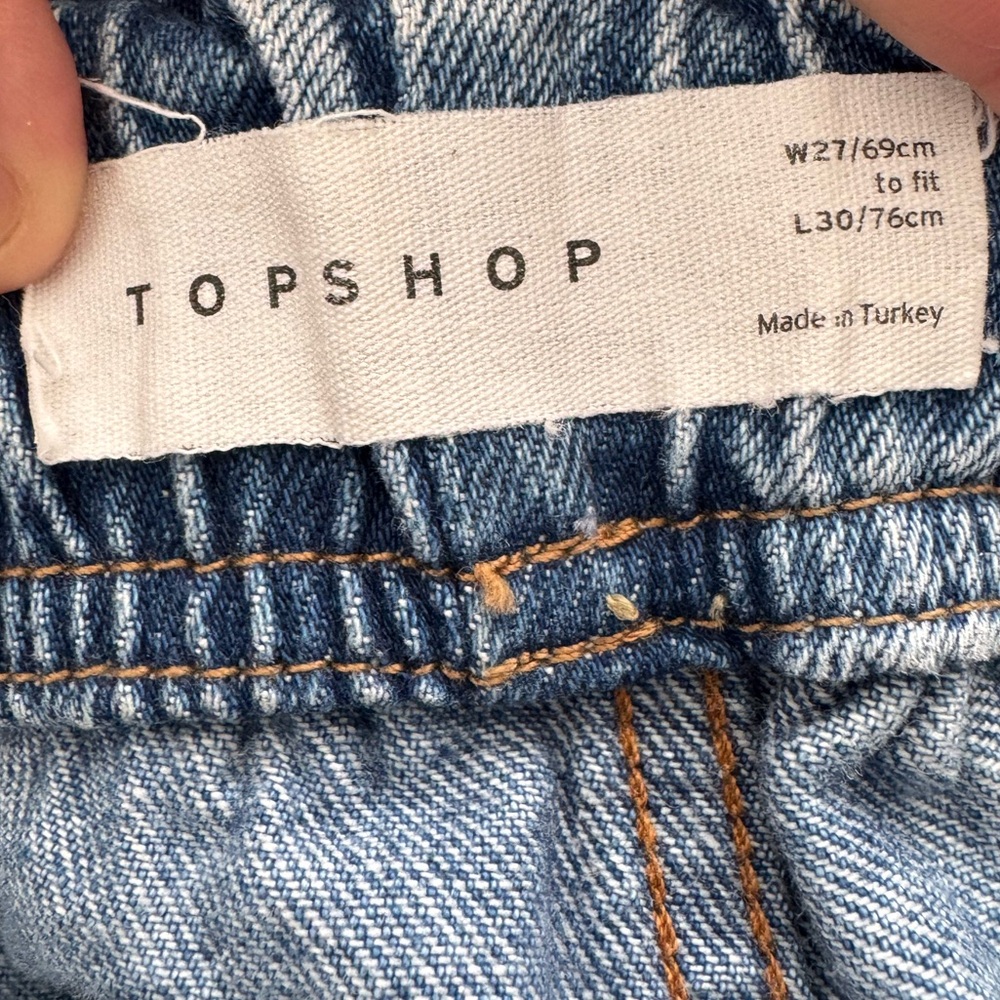 Topshop Light Wash Straight Leg Jeans with Drawstring - Picture 10 of 10